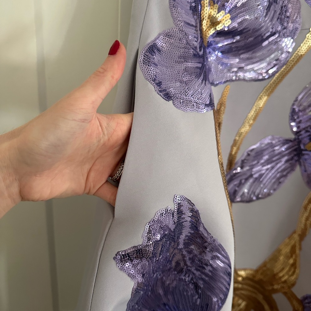 Amsale Sequin Floral Cocktail Dress - Picture 6 of 10